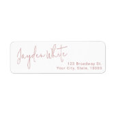 Roze Eenvoudig Modern Script Afstuderen retouradre Etiket (Voorkant)