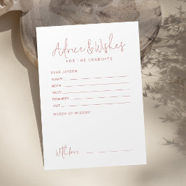 Roze Eenvoudig Moderne Script Afstudeeradvies & we Advieskaart
