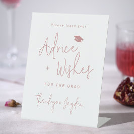 Roze Eenvoudig Moderne Script Afstudeeradvies & we Reclamebord Met Voetstuk