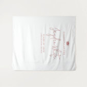 Roze Eenvoudig Moderne Script Naam Afstudeerfeest Wandkleed (Voorkant (horizontaal))