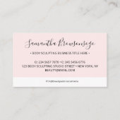 Roze, eenvoudig ontwerp met rechthoekige lijsten visitekaartje (Achterkant)