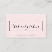 Roze, eenvoudig ontwerp met rechthoekige lijsten visitekaartje (Voorkant)