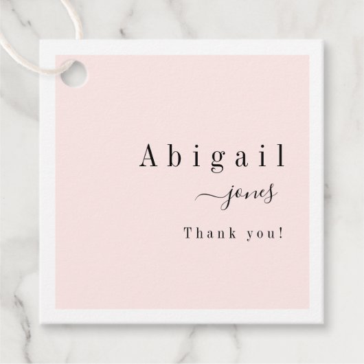 Roze Eenvoudig script Modern Luxe bedankt Bedankjes Labels (Voorkant)