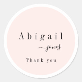 Roze Eenvoudig script Modern Luxe bedankt Ronde Sticker