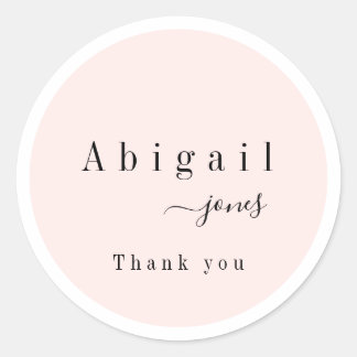 Roze Eenvoudig script Modern Luxe bedankt Ronde Sticker
