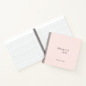Roze, eenvoudig script, modern Luxury Professional Notitieboek (Binnen)