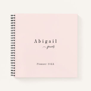 Roze, eenvoudig script, modern Luxury Professional Notitieboek