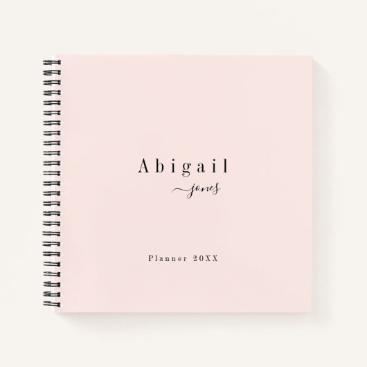 Roze, eenvoudig script, modern Luxury Professional Notitieboek (Voorkant)