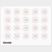 Roze Eenvoudig Script Naam Modern retouradres Ronde Sticker (Vel)