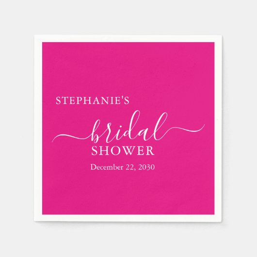 Roze Eenvoudig Script Vrijgezellenfeest Servet (Voorkant)