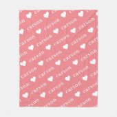 Roze, eenvoudige, aangepaste herhalingsnaam fleece deken (Voorkant)