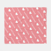 Roze, eenvoudige, aangepaste herhalingsnaam fleece deken (Voorkant (Horizontaal))