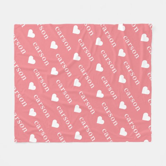 Roze, eenvoudige, aangepaste herhalingsnaam fleece deken (Voorkant (Horizontaal))