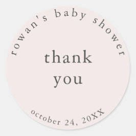Roze Eenvoudige Baby Shower Bedank Sticker
