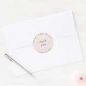 Roze Eenvoudige Baby Shower Bedankt Sticker (Envelop)