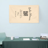 Roze eenvoudige baby shower q r code voeg naam tek spandoek (Beurs)