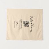 Roze eenvoudige baby shower q r code voeg naam tek wandkleed (Voorkant (horizontaal))