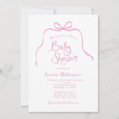 Roze Eenvoudige Boog Baby shower Uitnodiging (Voorkant)