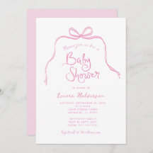 Roze Eenvoudige Boog Baby shower Uitnodiging