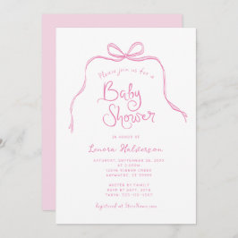 Roze Eenvoudige Boog Baby shower Uitnodiging