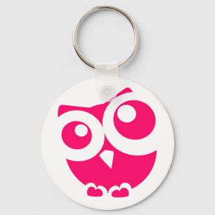 Roze eenvoudige boomkorren sleutelhanger