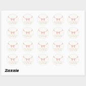 Roze Eenvoudige  Bow Girl Baby shower Ronde Sticker (Vel)