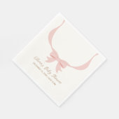 Roze Eenvoudige  Bow Girl Baby shower Servet (Hoek)
