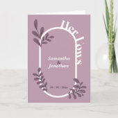 Roze eenvoudige bruiloft haar geloften Kaart (Voorkant)