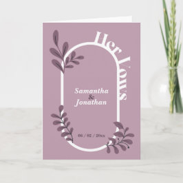 Roze eenvoudige bruiloft haar geloften Kaart