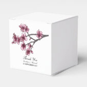 Roze Eenvoudige Cherry Blossom Favor Boxes Bedankdoosjes (Voorkant Zijde)