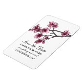 Roze Eenvoudige Cherry Blossom Sla de datum op Magneet (Linkerzijde)
