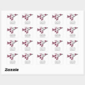 Roze Eenvoudige Cherry Blossom Sla de datum op Vierkante Sticker (Vel)