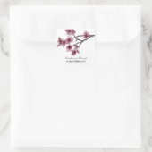 Roze Eenvoudige Cherry Blossom Weddenschappen Vierkante Sticker (Tas)