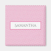 Roze Eenvoudige Chevron Personalized Magnet (Voorkant)