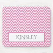 Roze eenvoudige Chevron persoonlijke Muismat (Voorkant)