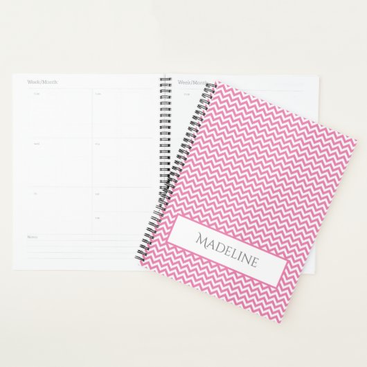 Roze, eenvoudige Chevron, persoonlijke planner (Display)