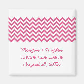 Roze Eenvoudige Chevron sparen de Magnet van de Da (Voorkant)
