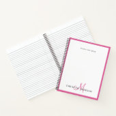 Roze eenvoudige chic minimalist monogram notitieboek (Binnen)
