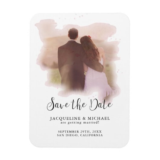 Roze Eenvoudige Elegant Moderne de Foto van de Wat Magneet (Verticaal)