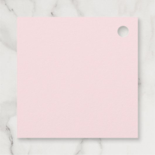 Roze Eenvoudige Elegante Gouden Kruis Doop Bedankjes Labels (Achterkant)