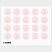 Roze Eenvoudige Elegante Gouden Kruis Doop Ronde Sticker (Vel)