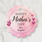 Roze Eenvoudige Elegante Moederdag Bedankjes Labels (Voorkant)