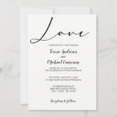 Roze Eenvoudige elegante typografie Love Wedding Kaart (Voorkant)