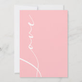 Roze Eenvoudige elegante typografie Love Wedding Kaart (Achterkant)