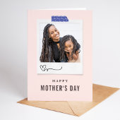 Roze, eenvoudige en moderne Moederdag-foto Feestdagen Kaart