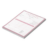  roze eenvoudige factuur voor kleine bedrijven notitieblok (Linkerzijde)