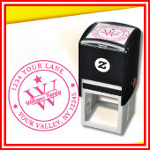 Roze Eenvoudige Familienaam Monogram Zelfinktende Stempel