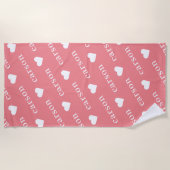 Roze Eenvoudige Gepersonaliseerde Herhalende Naam Strandlaken (Voorkant)