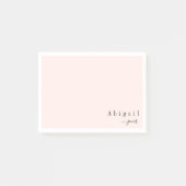 Roze, eenvoudige, gepersonaliseerde schrijfwijze v post-it® notes (Voorkant)