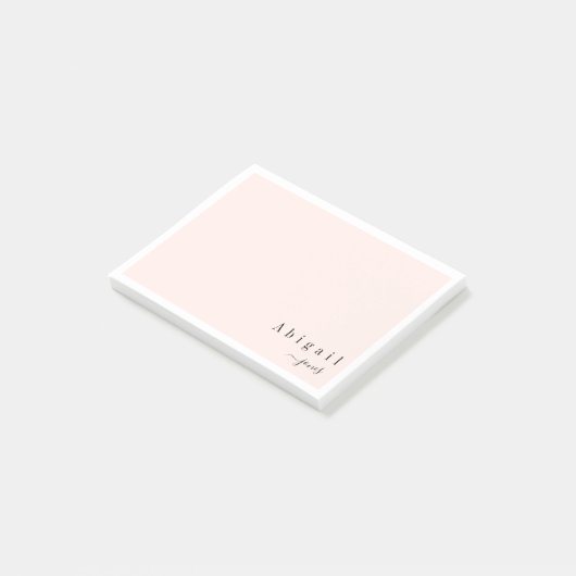 Roze, eenvoudige, gepersonaliseerde schrijfwijze v post-it® notes (Schuin)